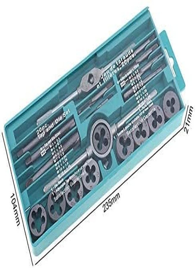 ISC 20pcs Hss Tap & Die Set M3-M12,Metric Sizes,Tap & Dies With Tap Wrench & Round Die Handle Complete Set - Image 5